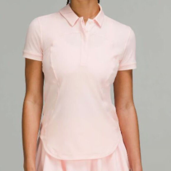 Lululemon Quick-Dry Short-Sleeve Polo Shirt - Light Pink - Picture 1 of 13